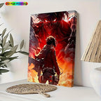 Captivating Anime Poster Theme Canvas Wall Art OF Eren yeager
