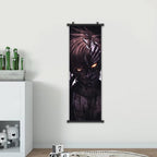 1pc Framed Demon Wall Art with Glowing Eyes - Modern Manga Canvas Poster
