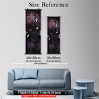 1pc Framed Demon Wall Art with Glowing Eyes - Modern Manga Canvas Poster