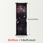 1pc Framed Demon Wall Art with Glowing Eyes - Modern Manga Canvas Poster