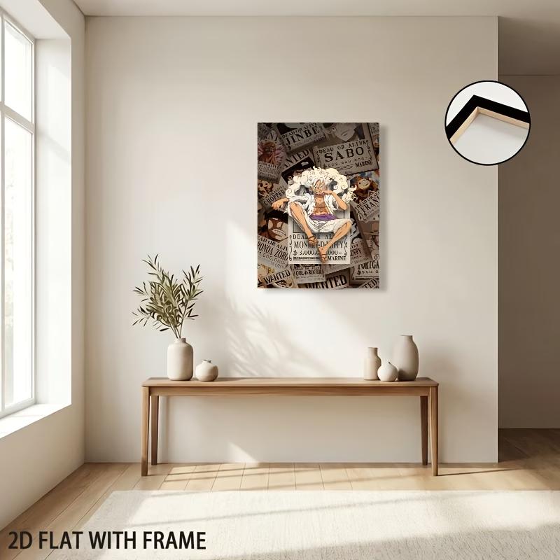 2D Flat, 1pc Gear 5 Nika Wanted Poster 2D with Frame