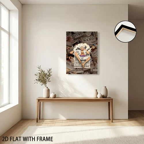 2D Flat, 1pc Gear 5 Nika Wanted Poster 2D with Frame