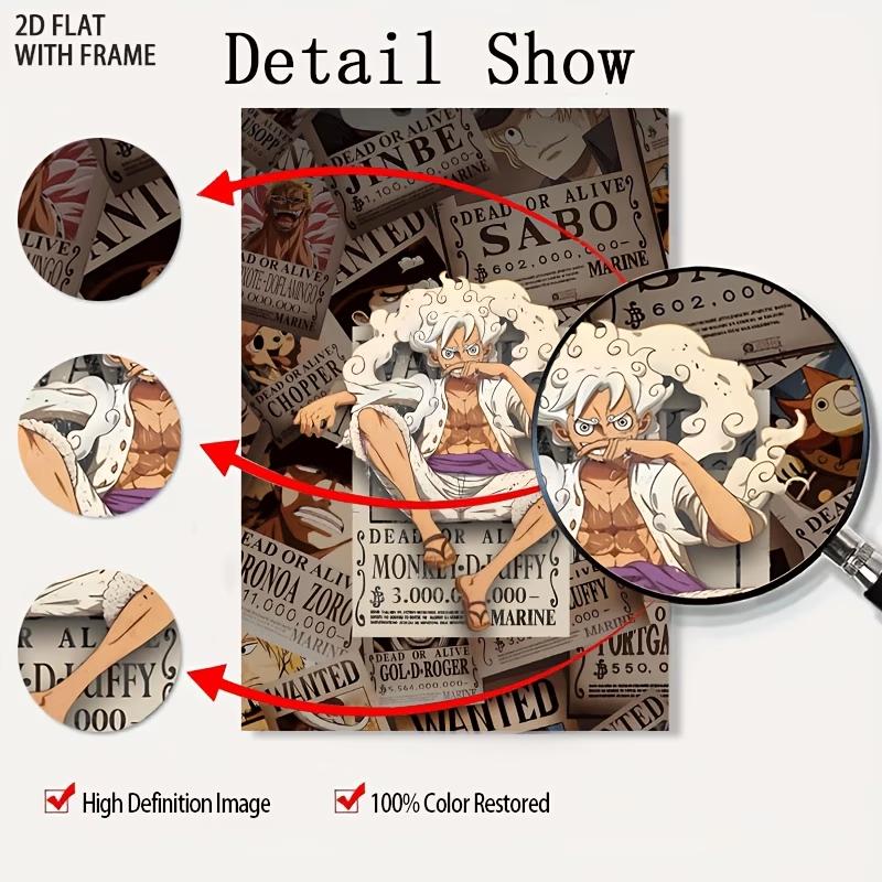 2D Flat, 1pc Gear 5 Nika Wanted Poster 2D with Frame