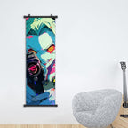 Japanese Anime Cyberpunk Wall Art, Framed Vertical Manga Poster with Plastic Frame & Hanger
