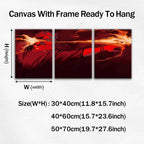 3pcs Wooden Framed Canvas Wall Art - Japanese Anime Ryomen Sukuna Vibrant Retro Abstract Art