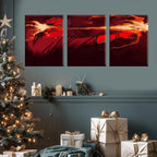 3pcs Wooden Framed Canvas Wall Art - Japanese Anime Ryomen Sukuna Vibrant Retro Abstract Art