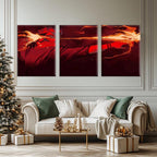 3pcs Wooden Framed Canvas Wall Art - Japanese Anime Ryomen Sukuna Vibrant Retro Abstract Art