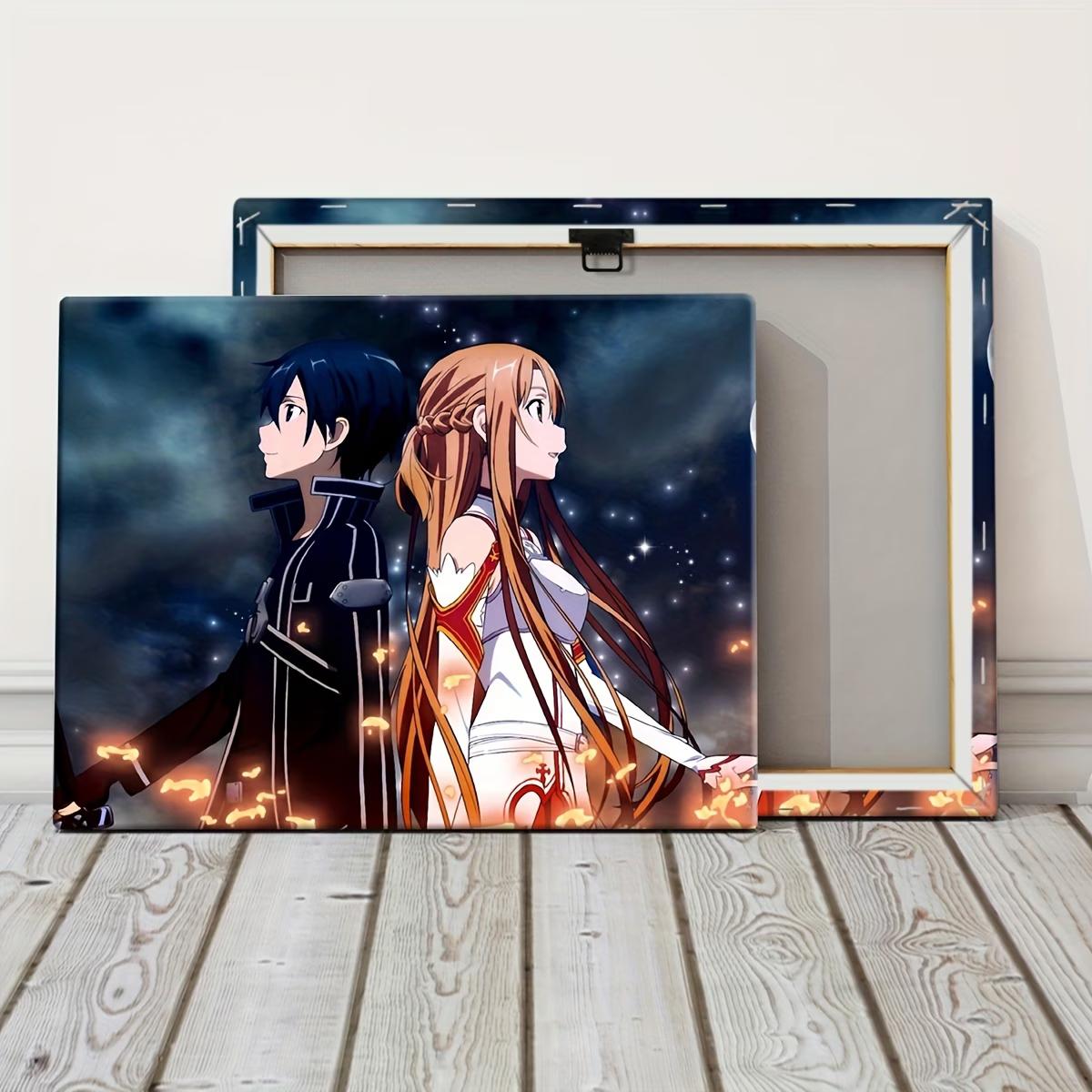 Sword ART ONLINE 2D FLAT 1pc Wooden Framed Canvas Style Anime