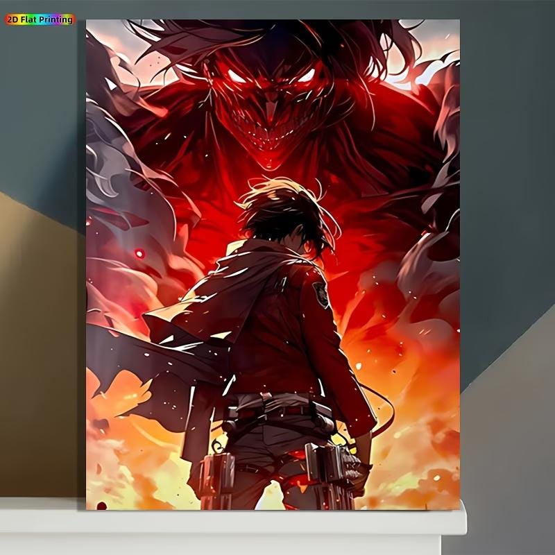 Captivating Anime Poster Theme Canvas Wall Art OF Eren yeager