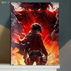 Captivating Anime Poster Theme Canvas Wall Art OF Eren yeager