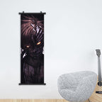 1pc Framed Demon Wall Art with Glowing Eyes - Modern Manga Canvas Poster