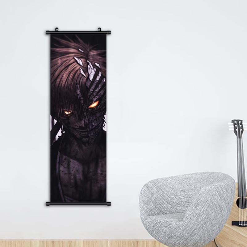 1pc Framed Demon Wall Art with Glowing Eyes - Modern Manga Canvas Poster