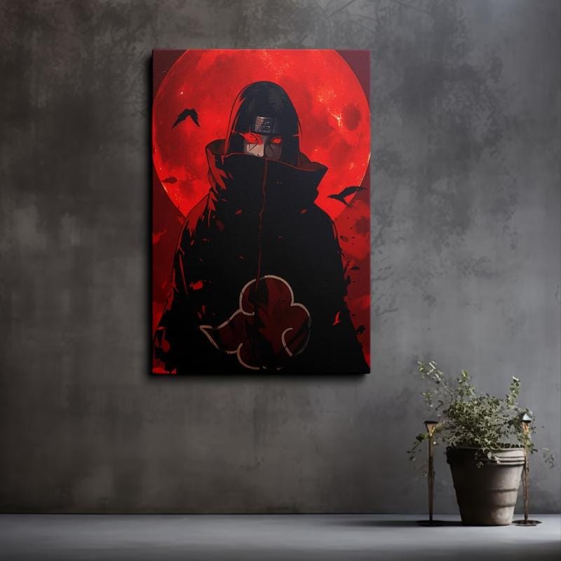 Framed Artwork Featuring Akatsuki Uchiha Itachi