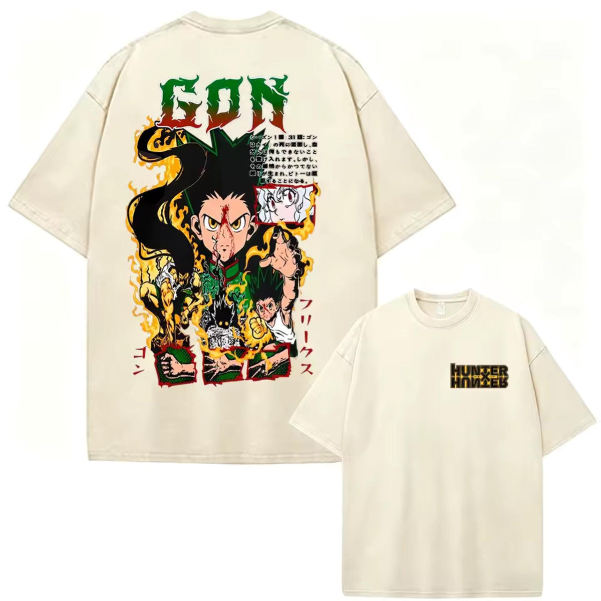 Gon Freecss Anime T-Shirt, Hunter × Hunter Graphic Tee, Vintage Wash Streetwear